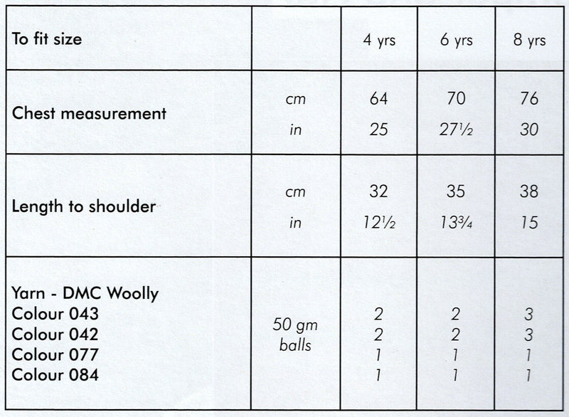 DMC Woolly Merino Pattern Leaflet - Girls Jumper and Hat