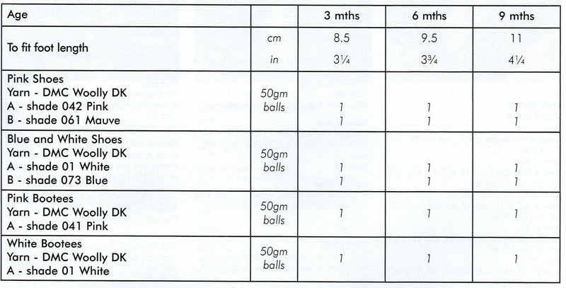 DMC Woolly Merino Pattern Leaflet - Baby Booties and Shoes