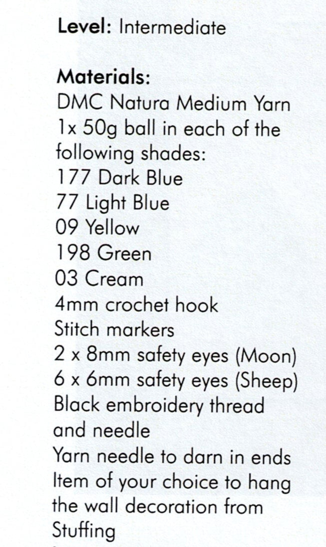 DMC Natura Medium Crochet Pattern Leaflet - Baby Room Wall Decorations