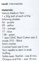 DMC Natura Medium Crochet Pattern Leaflet - Amigurumi Under the Sea