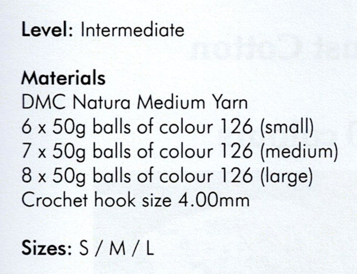 DMC Natura Medium Crochet Pattern Leaflet - Womens Waistcoat