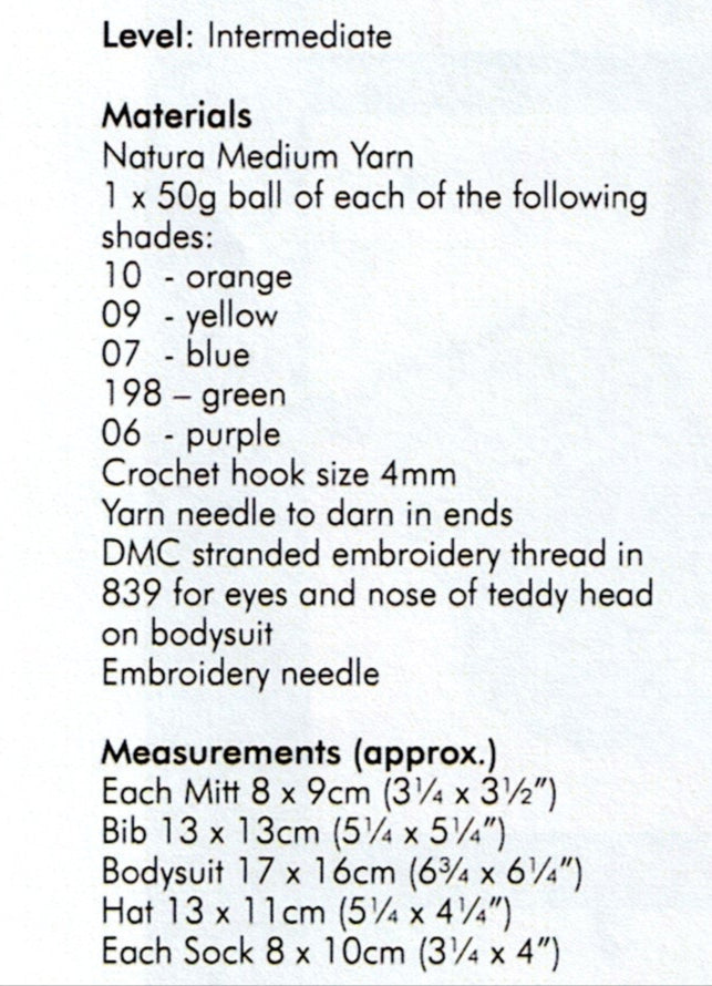 DMC Natura Medium Crochet Pattern Leaflet - Baby Bunting Set