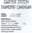 DMC Woolly 5 Pattern Leaflet - Girls Lacy Cardigan & Boys Diamond Cardigan