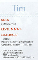 DMC Woolly 5 Pattern Leaflet - Annabelle Snood & Hat and Tim Hooded Cardigan