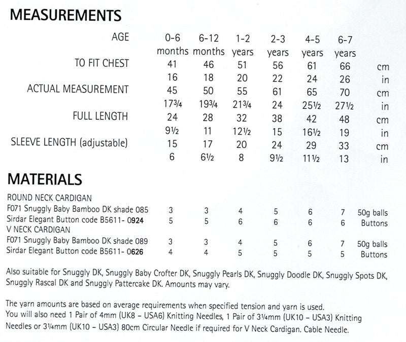 DMC Angel Bamboo Pattern Leaflet - Boys Cardigans