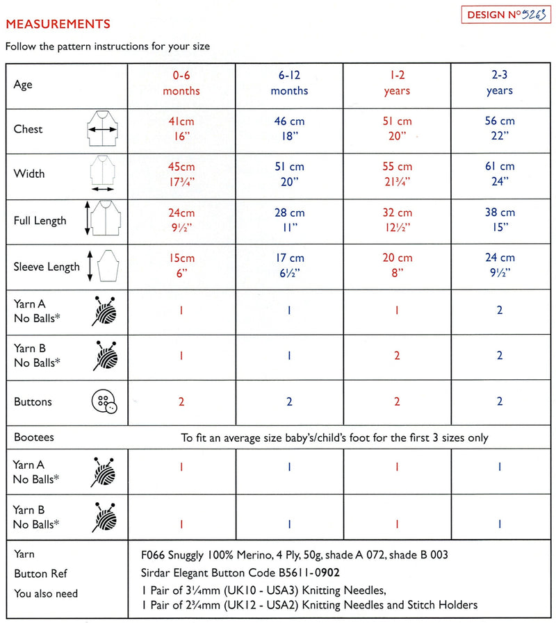DMC 100% Baby Merino Pattern Leaflet - Baby Jumper & Booties
