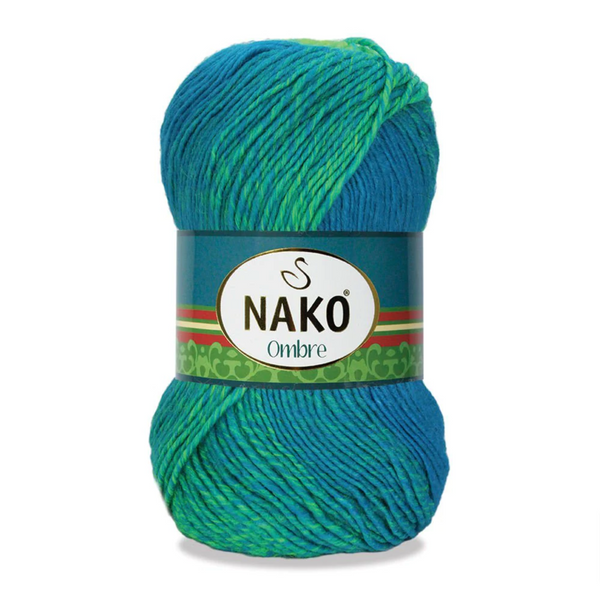 Nako Ombre Yarn 12ply#Colour_LIME & BLUE (20804)