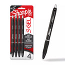 Sharpie Gel Retractable 0.7MM Gel Black Pens Set of 4