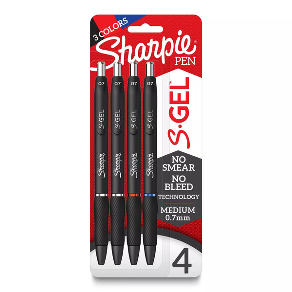Sharpie Gel Retractable 0.7MM Gel Business Assorted Pens Set of 4