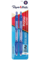 Paper Mate Profile Retractable 1.0MM Ballpoint Pens Pack of 2 Blue
