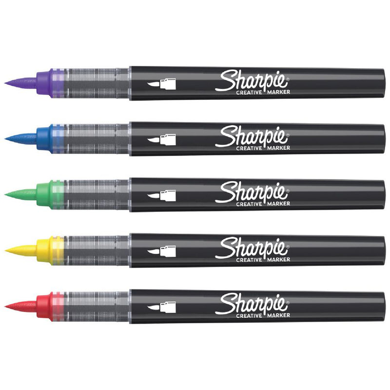 Sharpie Creative Brush Tip Water-Based Acrylic Markers Set of 5