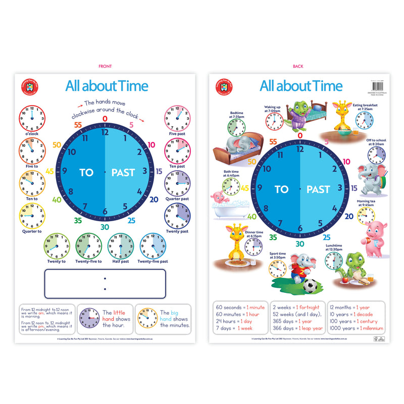 Learning Can Be Fun Wall Chart All About Time Poster