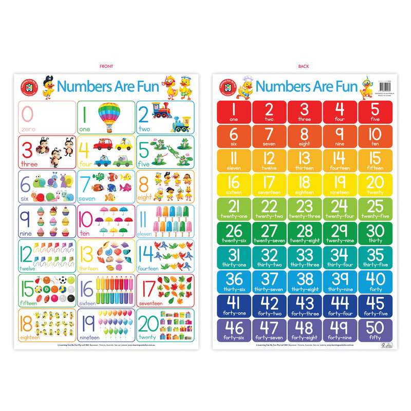 Learning Can Be Fun Wall Chart Numbers Are Fun Poster