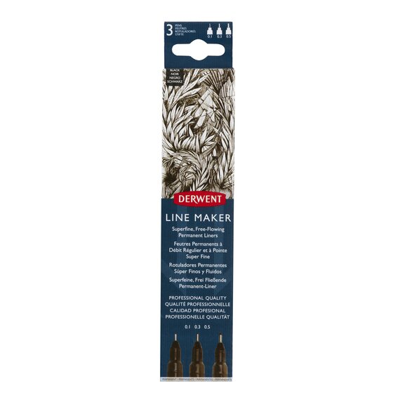 Derwent Black Line Makers Pack Of 3