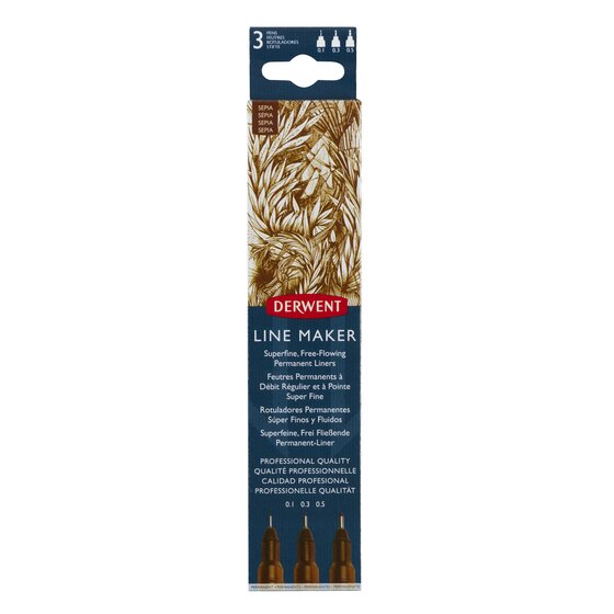 Derwent Sepia Line Makers Pack Of 3