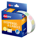 Avery Assorted Pastel Colour Dispenser Dot Stickers 14mm Pack of 600
