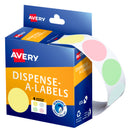 Avery Assorted Pastel Colour Dispenser Dot Stickers 24mm Pack of 300