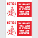 Avery Pre-Printed Self-Adhesive Sign Wash your Hands A4 2up 5 Sheets
