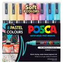 Uni Posca PC-5M 1.8-2.5mm Soft Colours Markers Set of 8