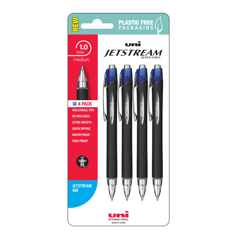 Uni Jetstream 1.0mm Medium Retractable Pens Pack of 4