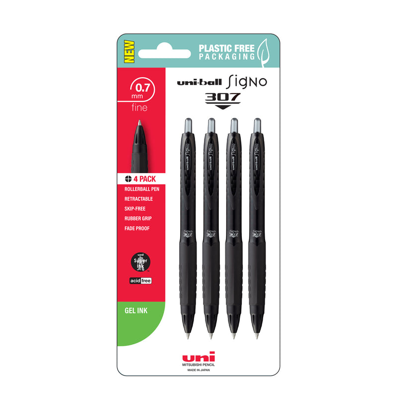 Uni Signo 307 0.7mm Fine Retractable Pens Pack of 4