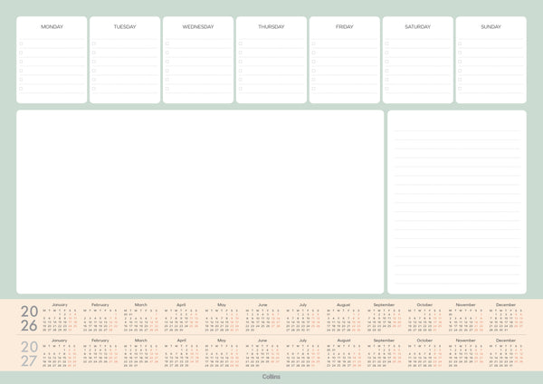Collins A3 Desk Pad 50 Sheet Even Year