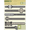 American Crafts Studio 112 Inspiration 6 Piece Adhesive Chipboard Pack