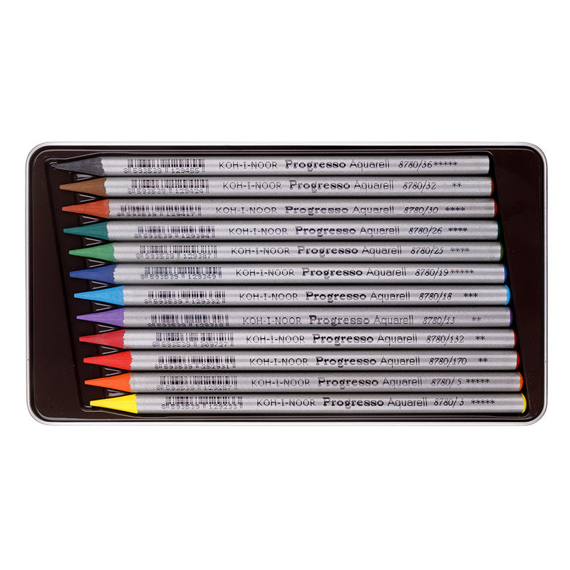 Koh-I-Noor Progresso Aquarelle Coloured Pencil Set of 12