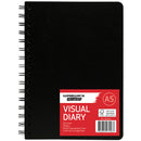 Warwick 100gsm 50lf Spiral Bound Black Visual Diaries