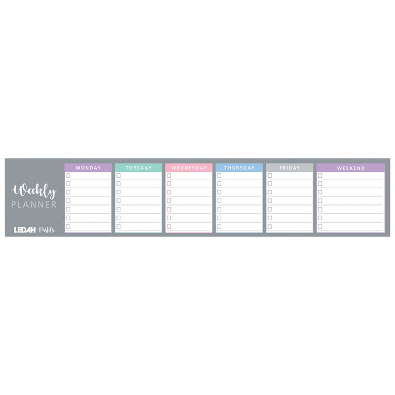 Ledah Pastels Weekly Keyboard Planner Pad 60 Sheets Undated