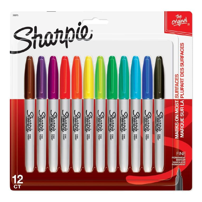 Sharpie Permanent Fine Point Markers Set of 12