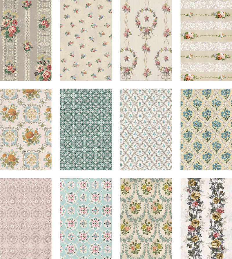 Tim Holtz Idea-Ology 5"X8" Worn Wallpaper 24 Pieces