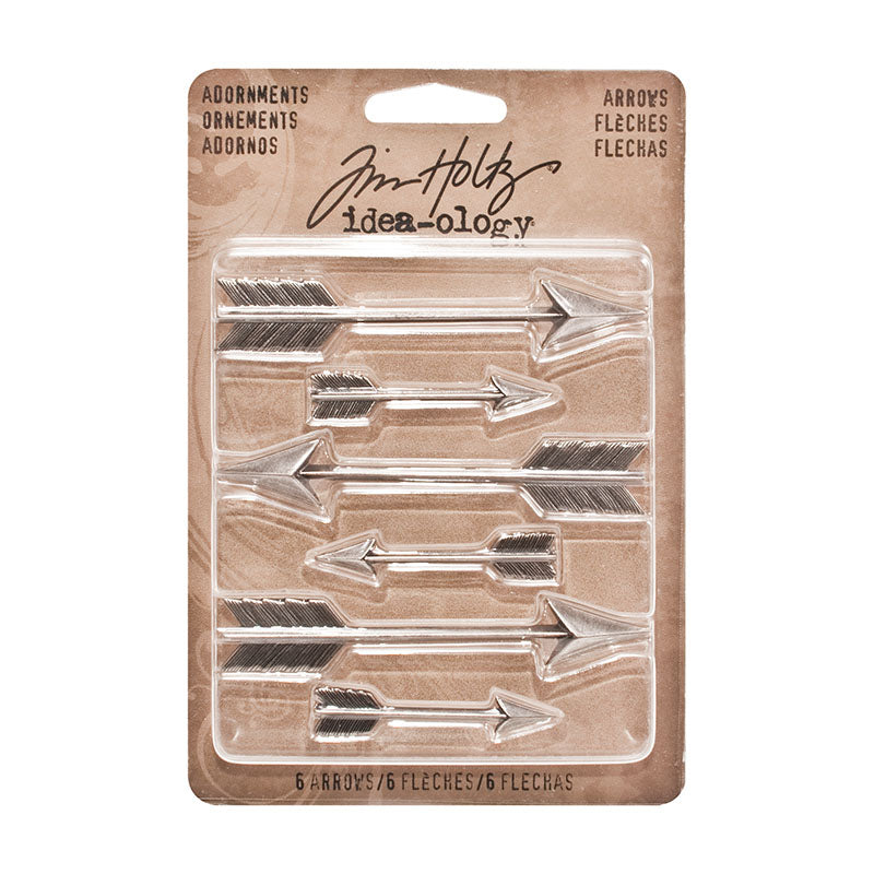 Tim Holtz Idea-Ology Arrow Adornments 6 Pieces