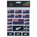 5 Star Stickers NZ Flags 15x17cm