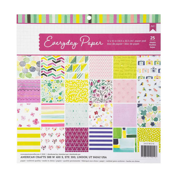 American Crafts 12" x 12" Everyday Paper Cardstock Pack #1