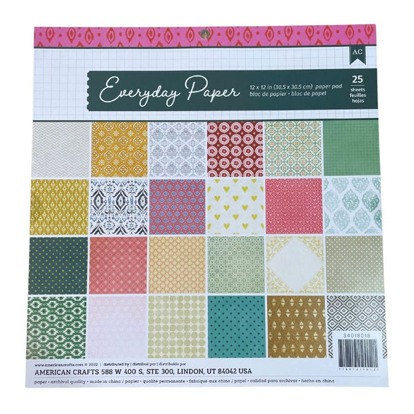 American Crafts 12" x 12" Everyday Paper Cardstock Pack #3