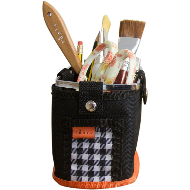 Tonic Studios Single Pocket-Black/ Orange Table Tidy
