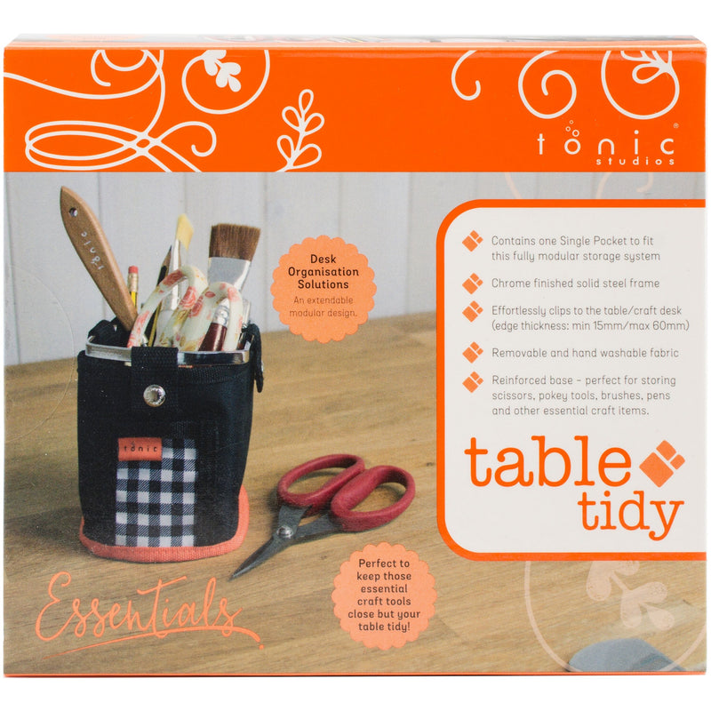 Tonic Studios Single Pocket-Black/ Orange Table Tidy