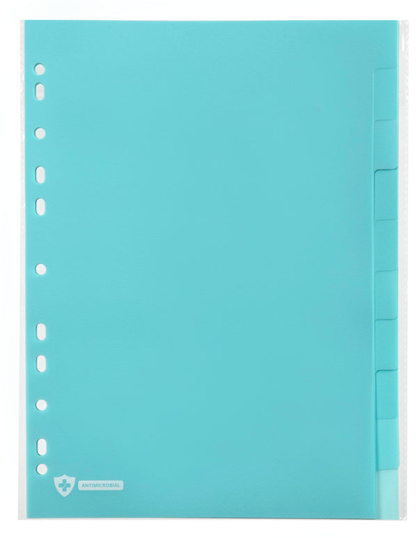Marbig Professional PP Antimicrobial A4 10tab Blue Dividers Pack Of 25