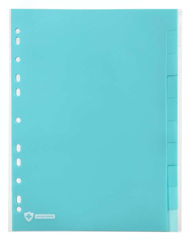 Marbig Professional PP Antimicrobial A4 10tab Blue Dividers Pack Of 25