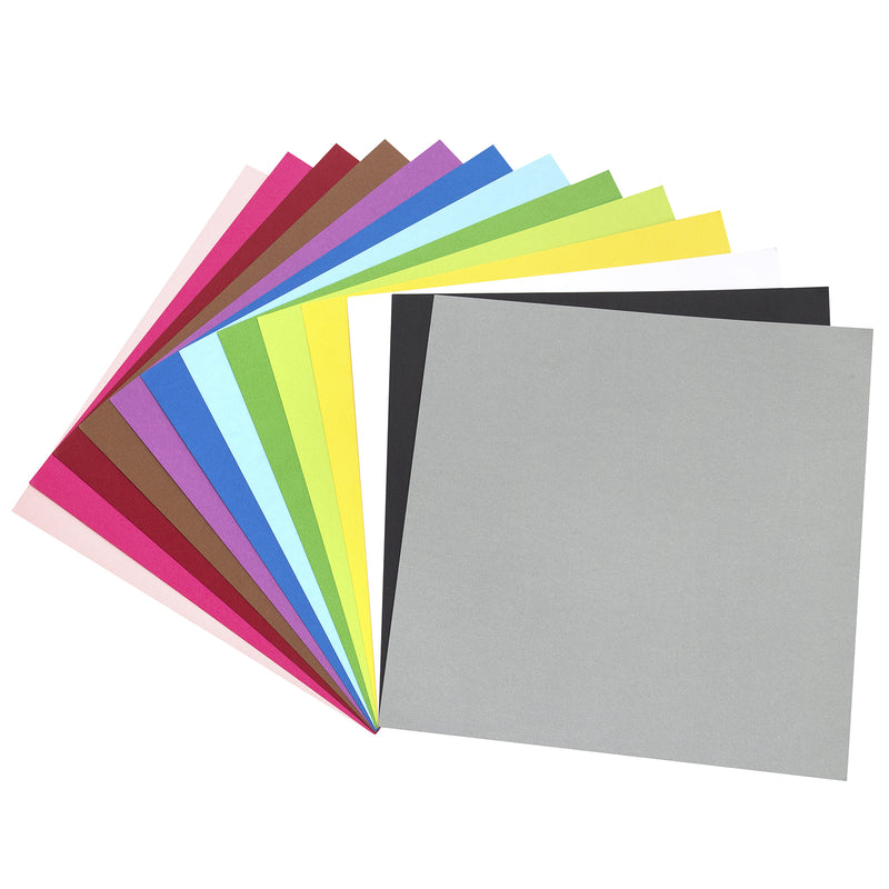American Crafts 12" x 12" Textured 60 Sheets Primary Precision Cardstock