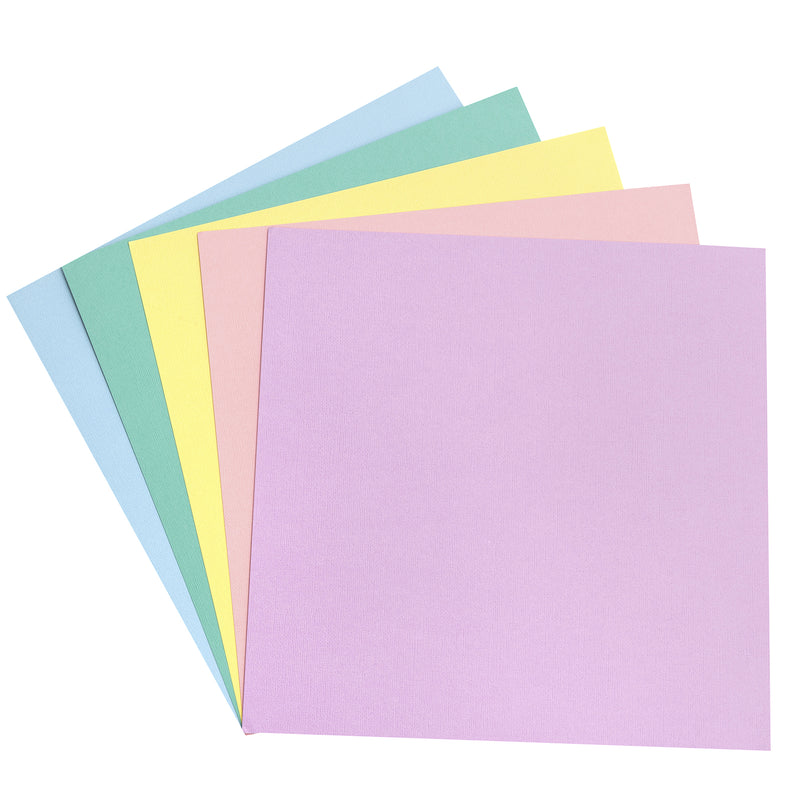 American Crafts 12" x 12" Textured 60 Sheets Pastel Precision Cardstock