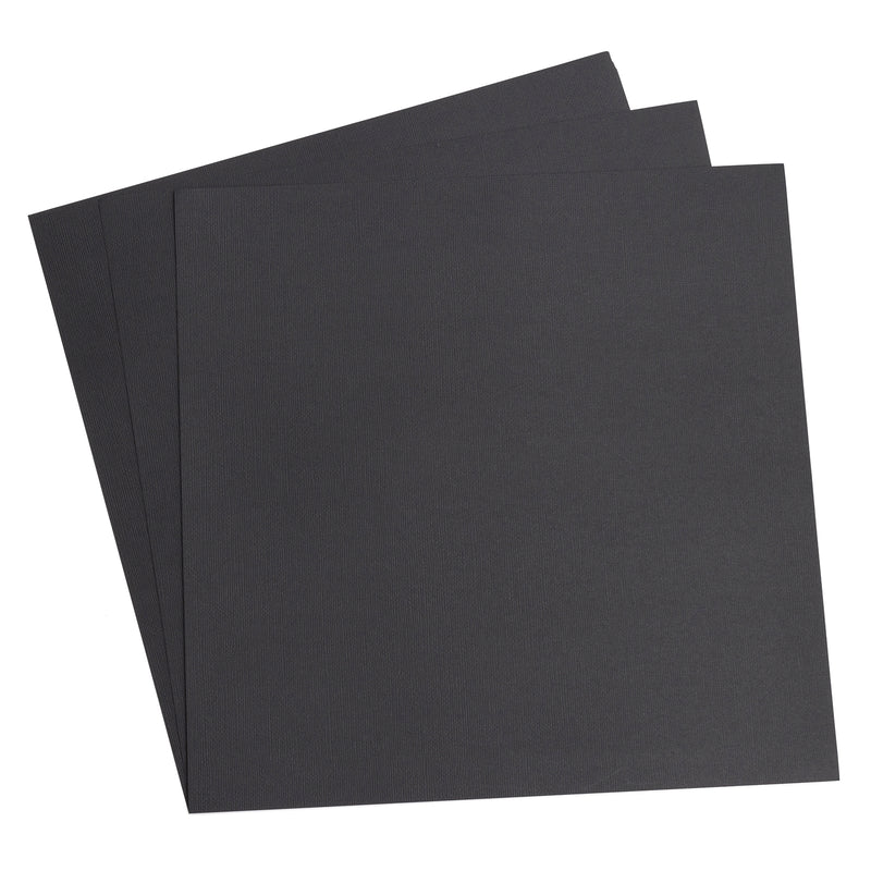 American Crafts 12" x 12" Textured 60 Sheets Black Precision Cardstock