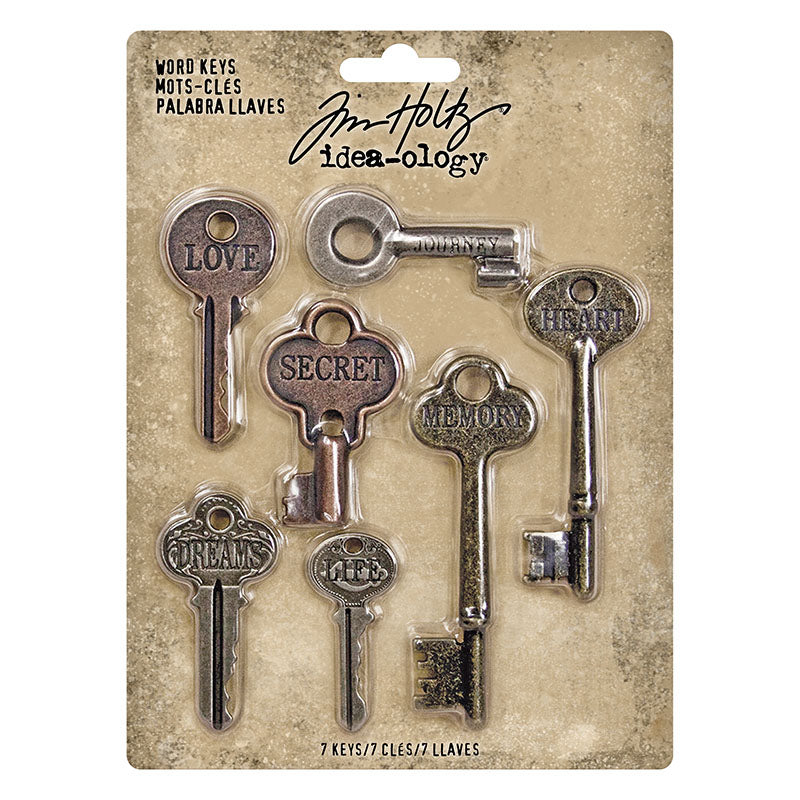 Tim Holtz Idea-Ology Word Keys 7 Pieces