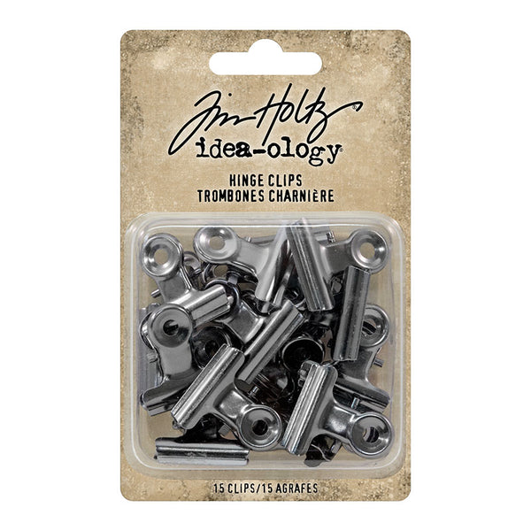 Tim Holtz Idea-Ology 1" Antique Nickel Hinge Clips 15 Pieces
