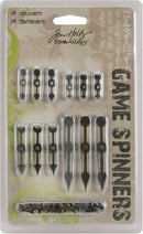 Tim Holtz Idea-Ology Metal Game Spinners W/Brads .75" Antique Nickel, Brass & Copper 24 Pieces