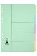 Marbig Indices & Dividers 5 Tab Manilla A4 Pastel
