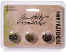 Tim Holtz Idea-Ology Metal Screw-Top Paper Fasteners .25" Antique Nickel, Brass & Copper 99 Pieces