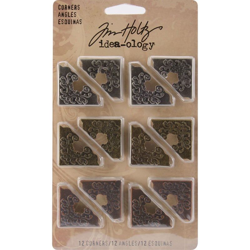 Tim Holtz Idea-Ology Metal Ornate Corners 12 Pieces