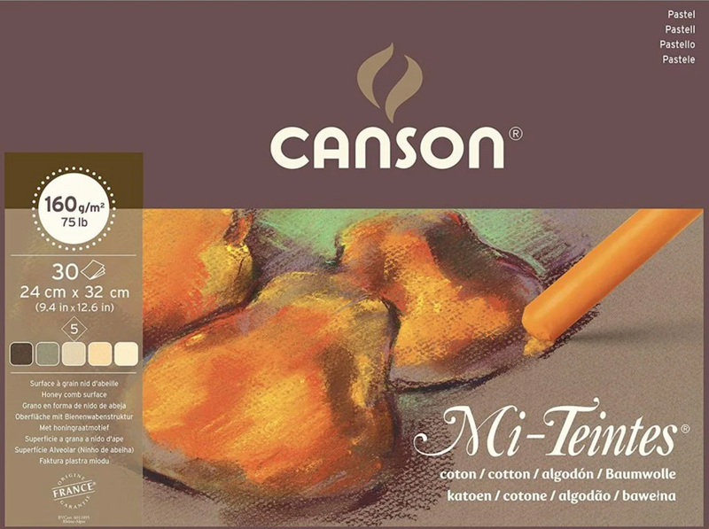 Canson Mi-Teintes Pad 160gsm Earths 30 Sheets